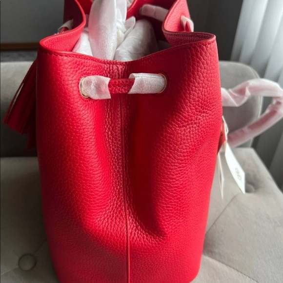 NWT “Tory Burch” Liberty Red Thea Satchel Handbag - Picture 4 of 5